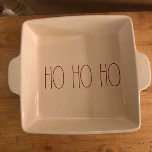 Rae Dunn Ho Ho Ho Baking Pan large red letters